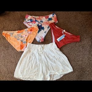 Cupshe brand bikini bottoms and coverup.